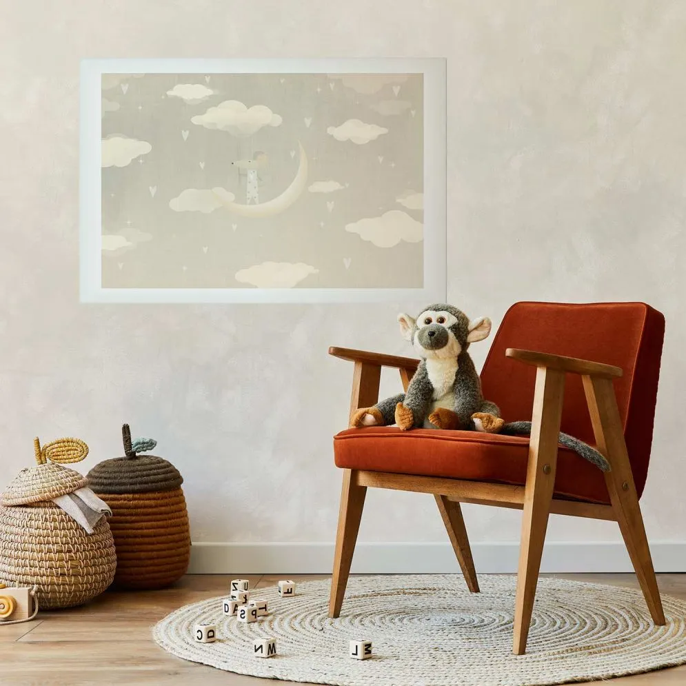 Plakat Myszka na księżycu 90x60 cm bez ramy z marginesem | MIRAT.