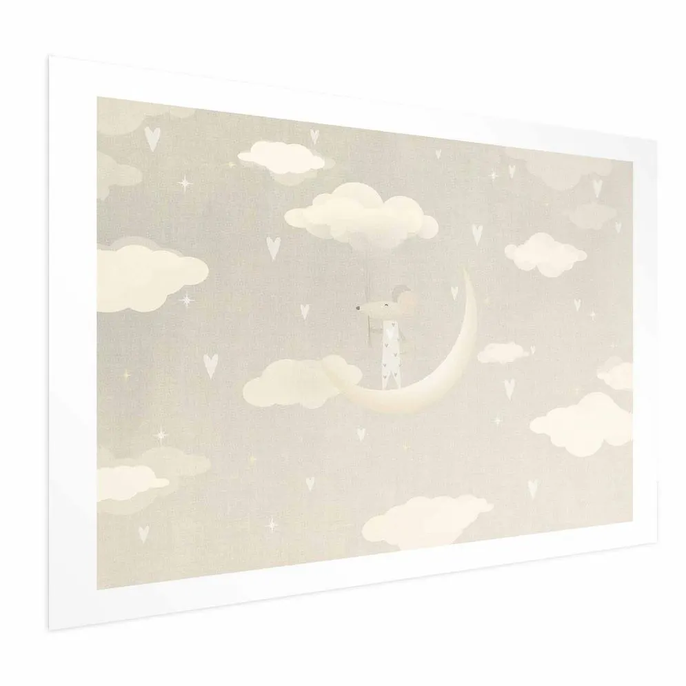 Plakat Myszka na księżycu 90x60 cm bez ramy z marginesem | MIRAT.
