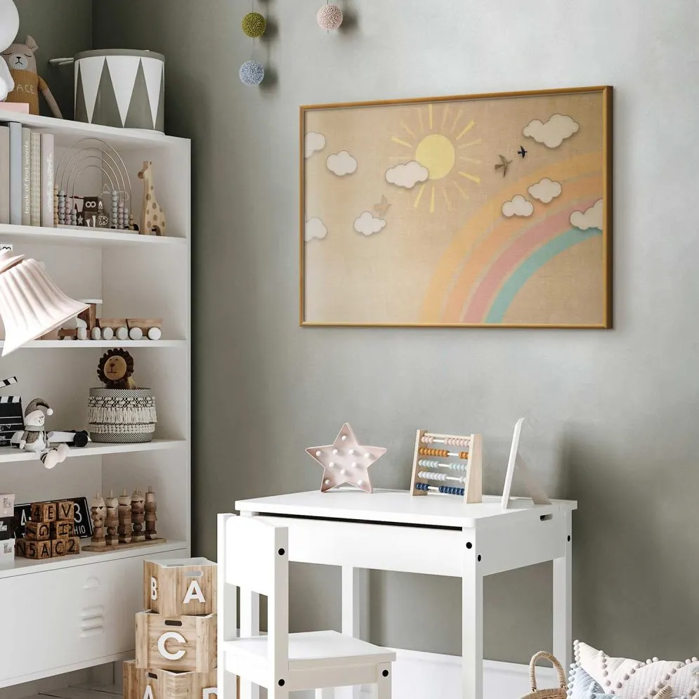 Plakat Tęczowy dzień 42x29,7 cm z ramą złotą bez marginesu | MIRAT.