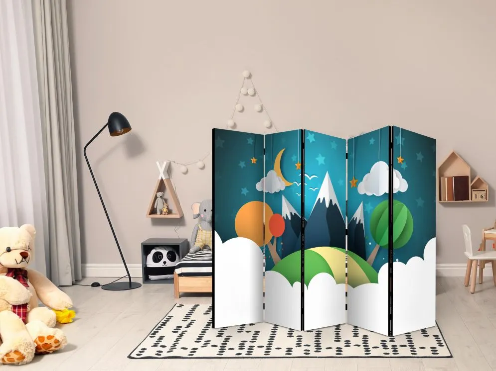 Parawan akustyczny Dla dzieci 225x172 cm 5-częściowy turkusowy | MIRAT.