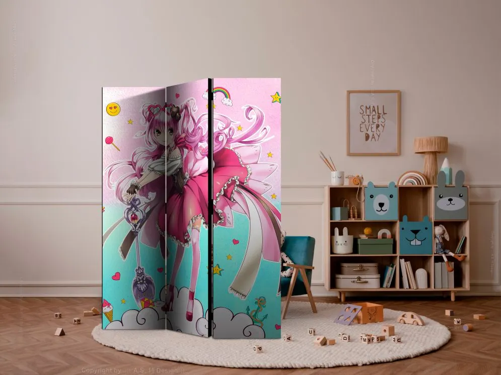 Parawan jednostronny Dla dzieci 135x172 cm 3-częściowy szary | MIRAT.