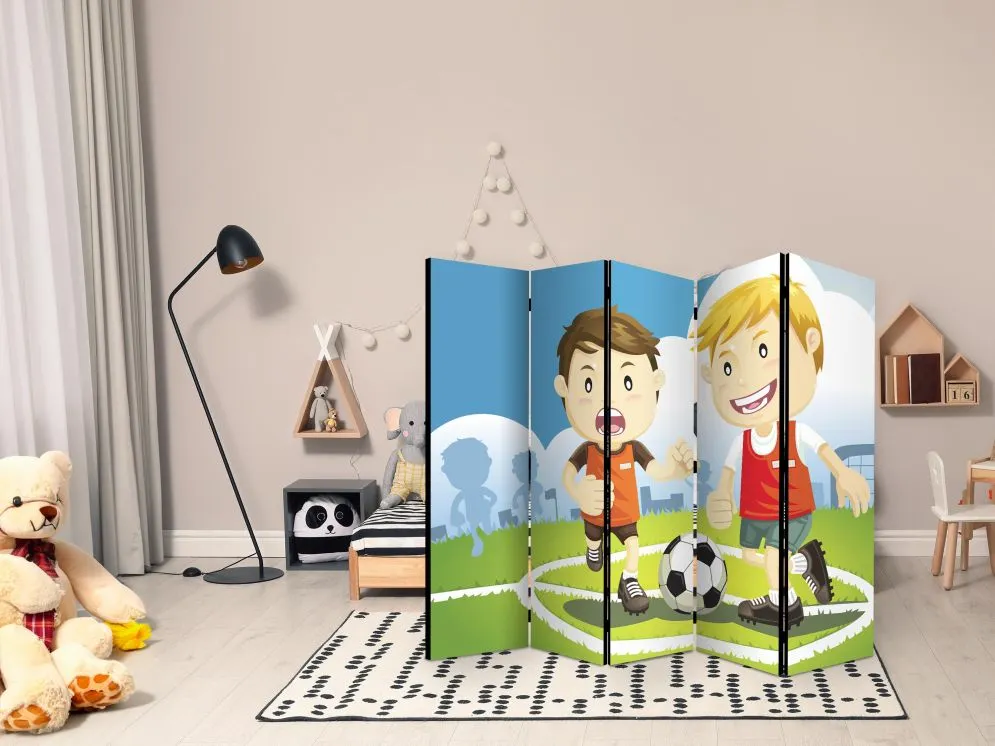 Parawan dwustronny Dla dzieci 225x172 cm 5-częściowy wielokolorowy | MIRAT.