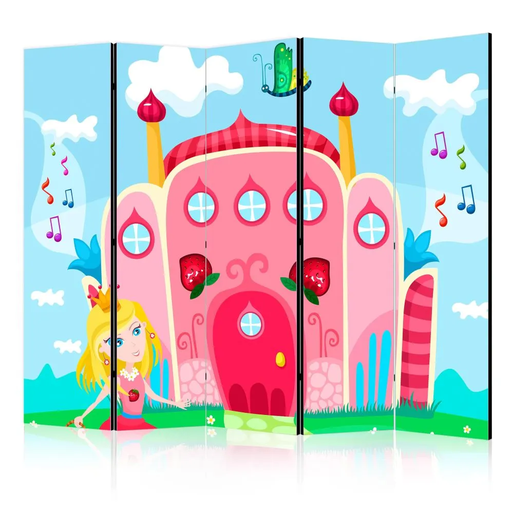 Parawan jednostronny Dla dzieci 225x172 cm 5-częściowy szary | MIRAT.
