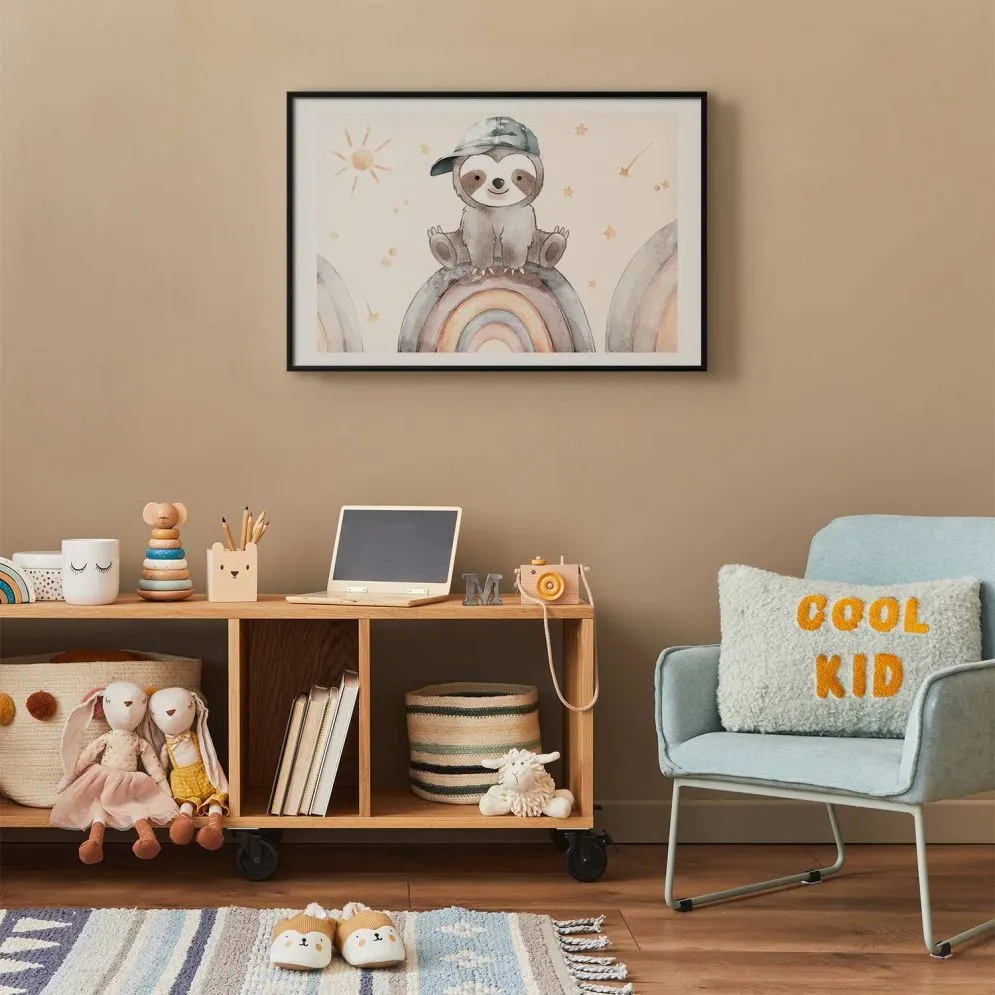 Plakat Pośród gwiazdek i tęcz 90x60 cm z ramą czarną z marginesem | MIRAT.