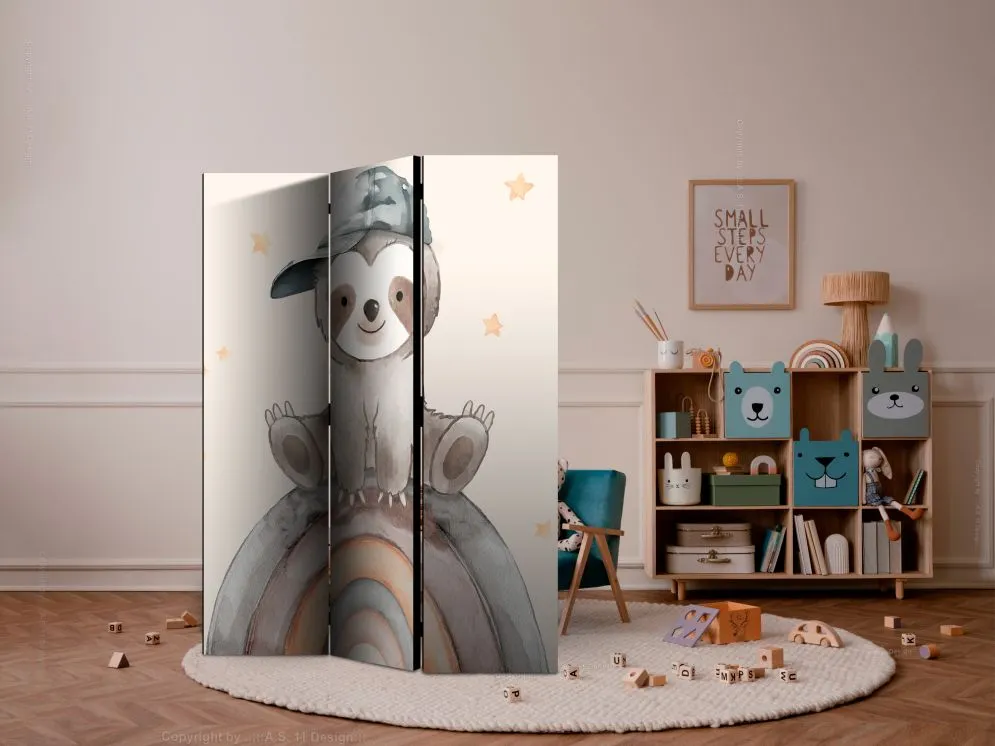 Parawan dwustronny Dla dzieci 135x172 cm 3-częściowy biały | MIRAT.