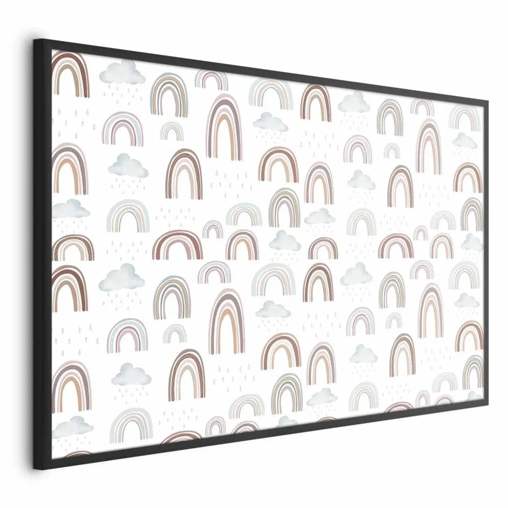 Plakat Tęcza po deszczu 60x40 cm z ramą czarną bez marginesu | MIRAT.