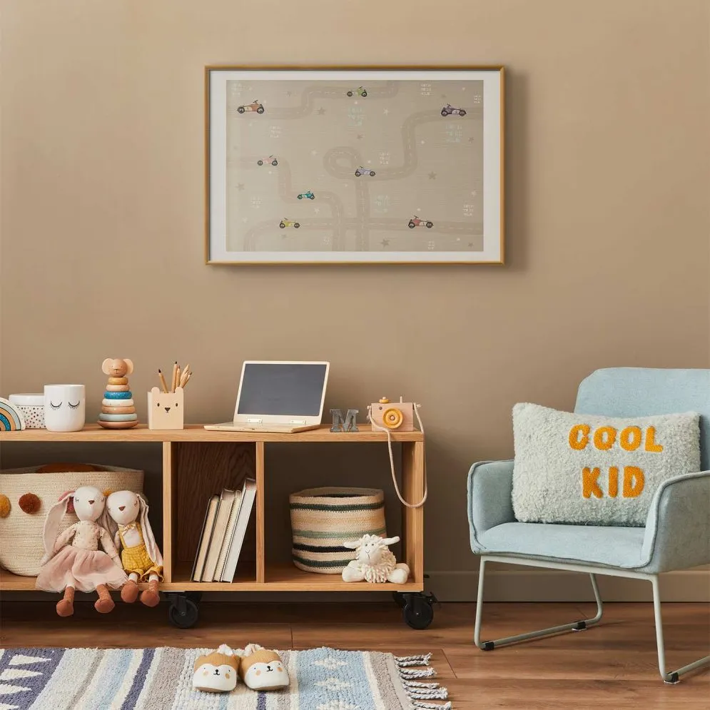 Plakat Wyścigowe autka 60x40 cm z ramą złotą z marginesem | MIRAT.