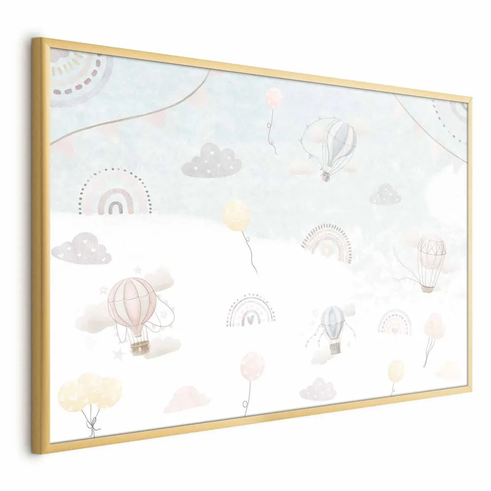 Plakat Przygoda pośród chmur 60x40 cm z ramą złotą bez marginesu | MIRAT.