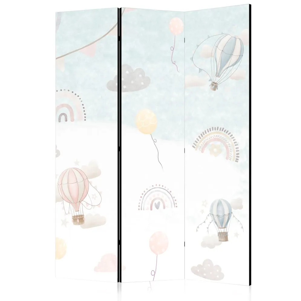 Parawan dwustronny Dla dzieci 135x172 cm 3-częściowy biały | MIRAT.