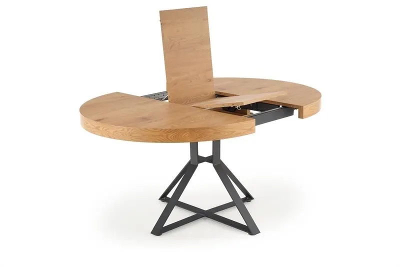 Stół rozkładany MERCY 120(160)x120 dąb/czarny okrągły firmy Halmar | MIRAT. styl LOFT