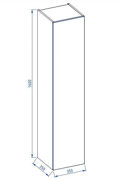 Słupek łazienkowy jednodrzwiowy EDGE 35 cm antracytowa półmat | MIRAT kolekcja KF-EDGE