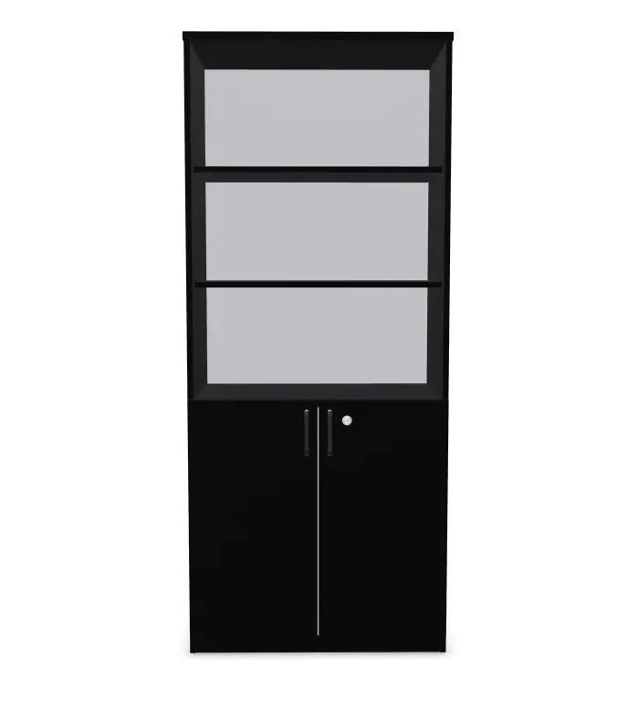 Regał biurowy EASY SPACE CABINET HO 5-OH 80cm czarny zamykany I sklep meblowy MIRAT.
