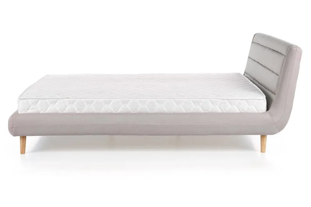 Łóżko ELANDA 160x200 jasny popiel tapicerowane z przeszyciami | MIRAT.