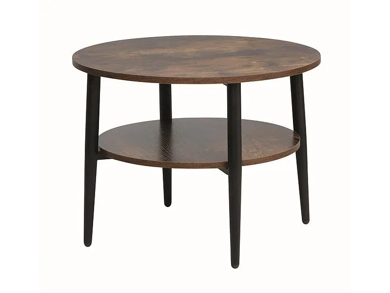 Stolik kawowy ELLA B 60x60 brąz rustykalny/czarny I sklep meblowy MIRAT. styl LOFT