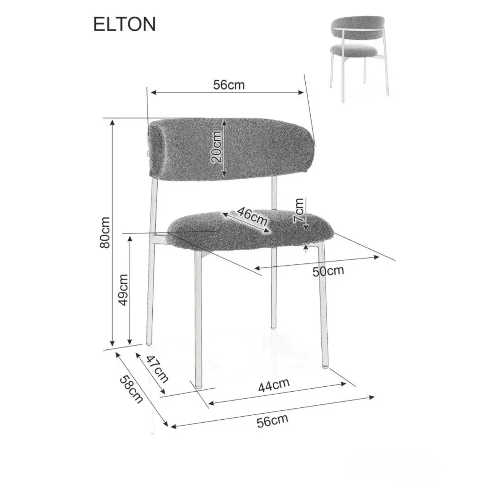 Krzesło tapicerowane ELTON szare do jadalni I sklep meblowy MIRAT.