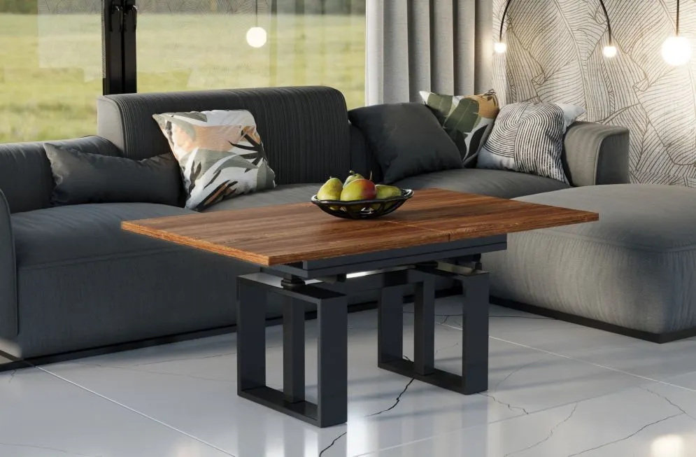 Ława rozkładana podnoszona EMPOLI 110(170)x65 dąb stirling industrialna I sklep meblowy MIRAT. styl LOFT