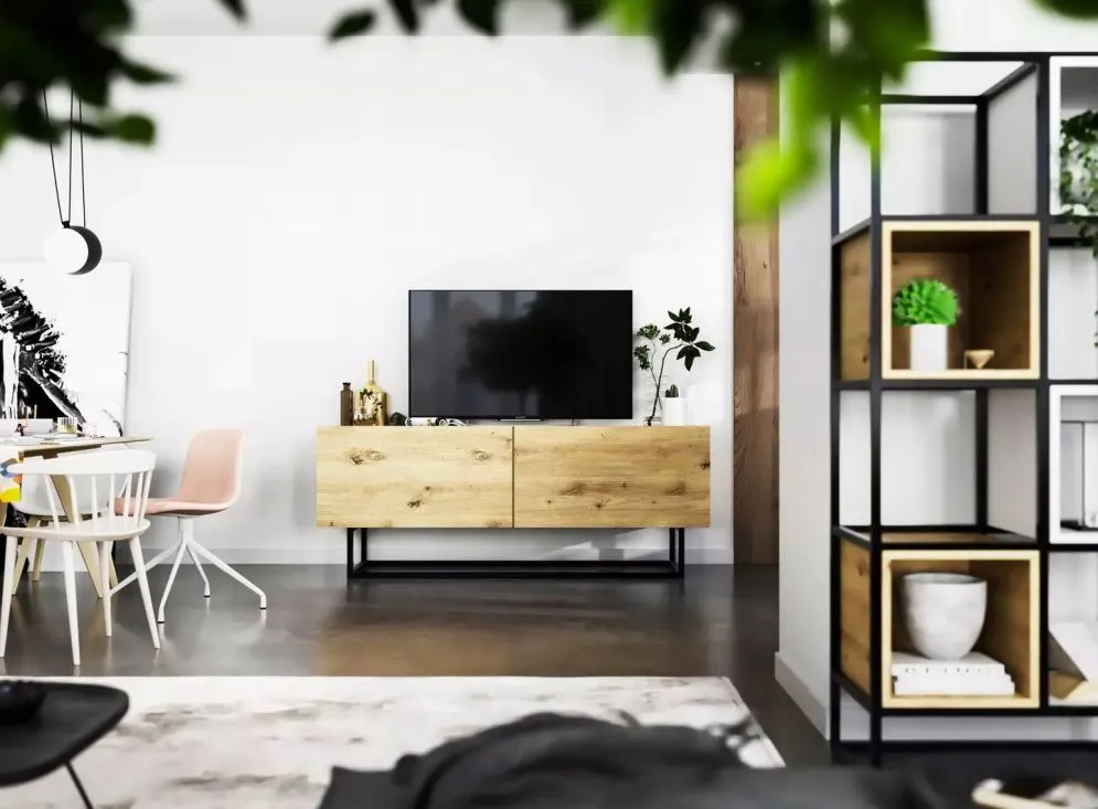 Szafka RTV SELF 4 120 dąb artisan MEBLE LINDNER | MIRAT. w stylu kolekcja SELF