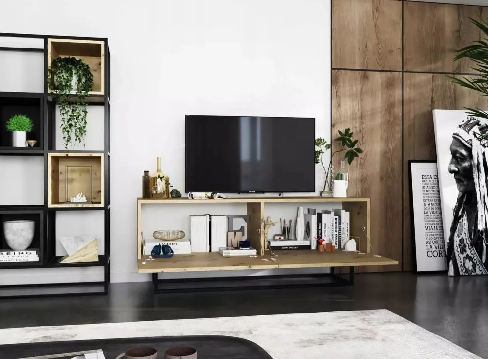 Szafka RTV SELF 4 120 dąb artisan MEBLE LINDNER | MIRAT. w stylu kolekcja SELF