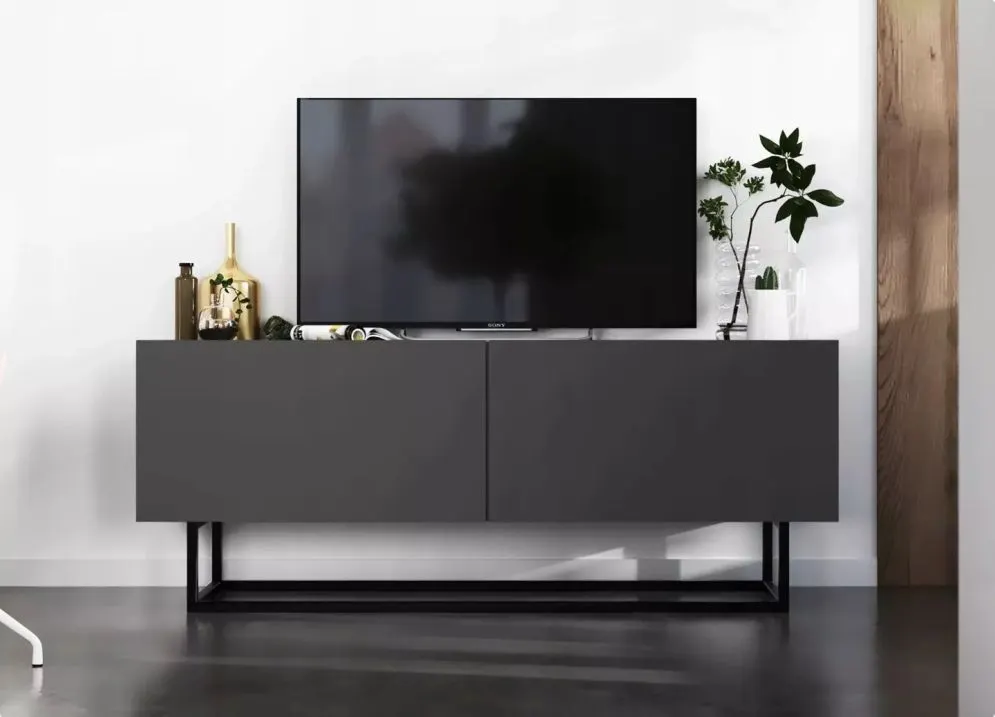 Szafka RTV SELF 4 120 grafitowa mat MEBLE LINDNER | MIRAT. w stylu  kolekcja SELF