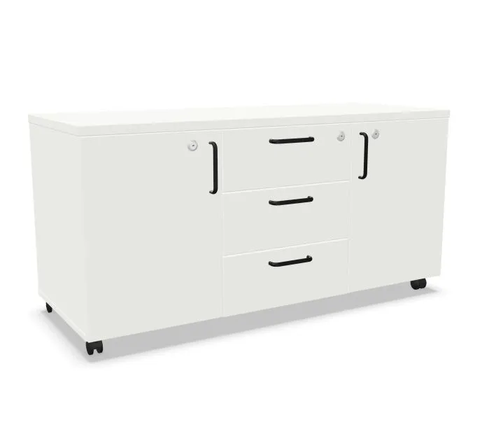Komoda biurowa EASY SPACE MOB 120cm biała mobilna I sklep meblowy MIRAT.