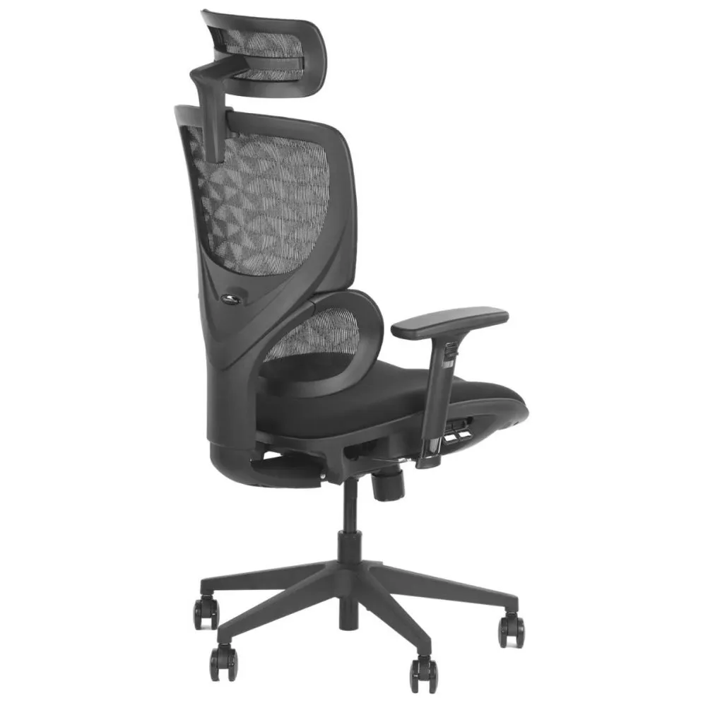 Fotel biurowy ERGONEW S1 czarny tkanina z mechanizmem synchronicznym I sklep meblowy MIRAT.