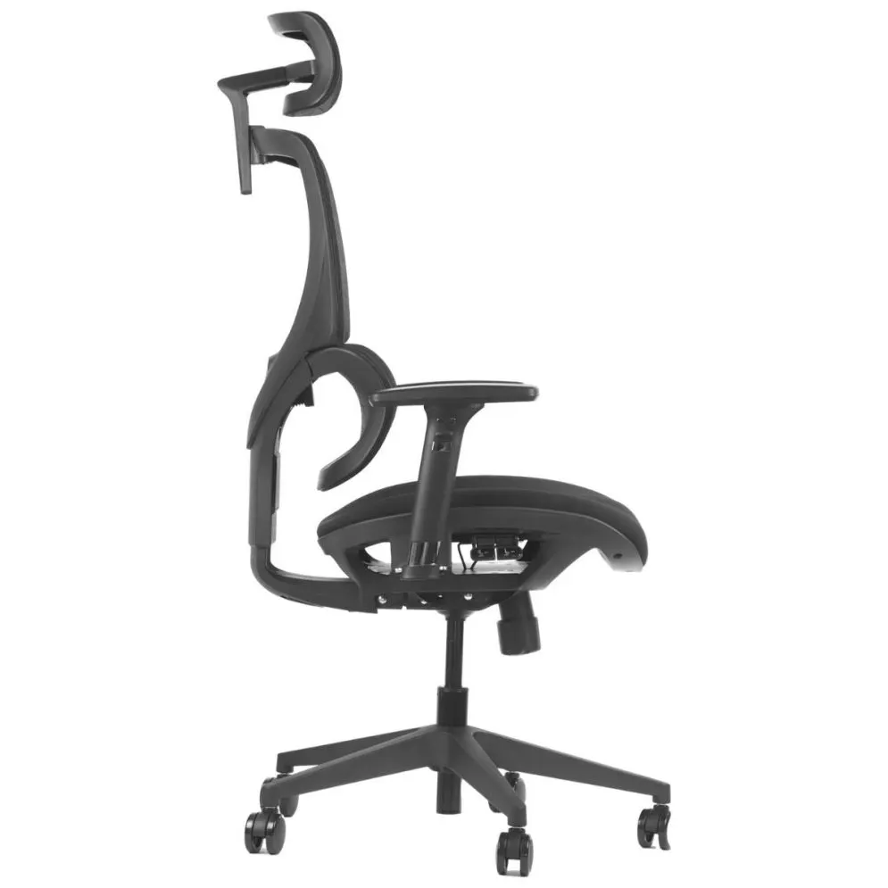Fotel biurowy ERGONEW S1 czarny tkanina z mechanizmem synchronicznym I sklep meblowy MIRAT.