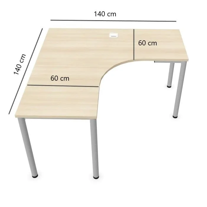Biurko narożne EASY SPACE I-LEG LS 140x140cm białe do pracy I sklep meblowy MIRAT.