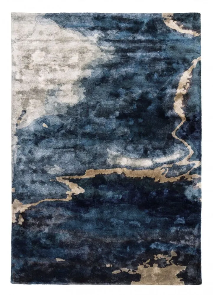 Dywan ESCAPE BLUE 160x230 niebieski z włókien tencel | MIRAT. w stylu kolekcja