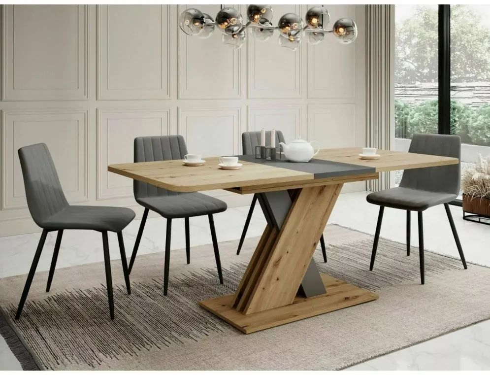 Stół rozkładany EXEL 140(180)x85 dąb artisan/antracyt do jadalni I sklep meblowy MIRAT. styl LOFT