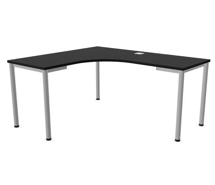 Biurko narożne EASY SPACE I-LEG LS 160x140cm czarne grafitowe I sklep meblowy MIRAT.