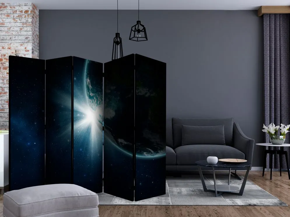 Parawan dwustronny Pejzaże 225x172 cm 5-częściowy niebieski | MIRAT.