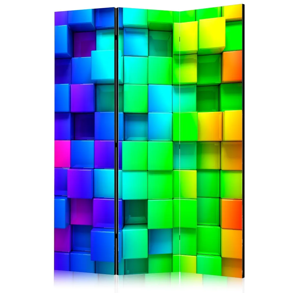 Parawan jednostronny 3D 135x172 cm 3-częściowy żółty | MIRAT.