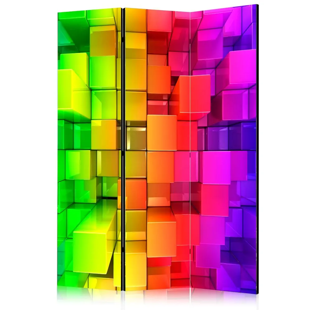 Parawan dwustronny 3D 135x172 cm 3-częściowy czerwony | MIRAT.