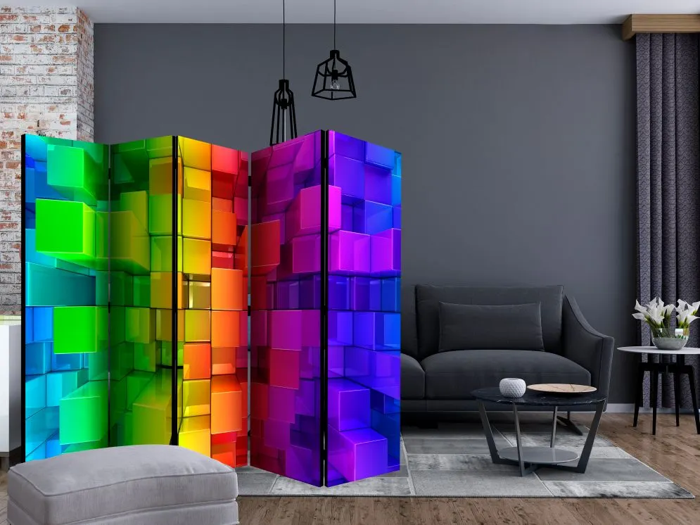 Parawan akustyczny 3D 225x172 cm 5-częściowy niebieski | MIRAT.