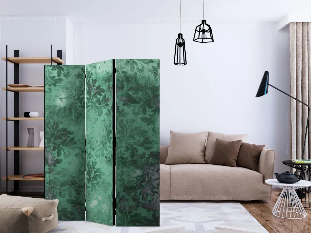 Parawan jednostronny Abstrakcje 135x172 cm 3-częściowy zielony | MIRAT.