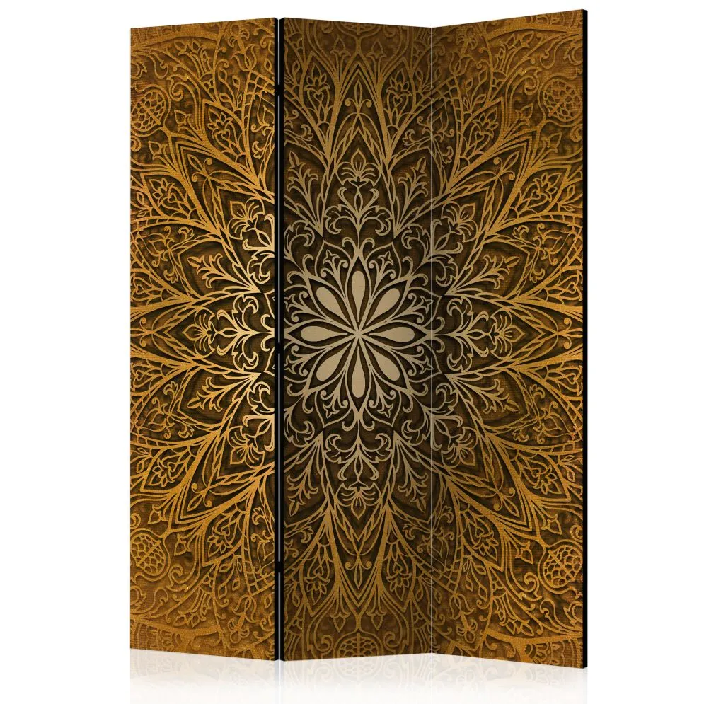 Parawan jednostronny Orient 135x172 cm 3-częściowy brązowy | MIRAT.
