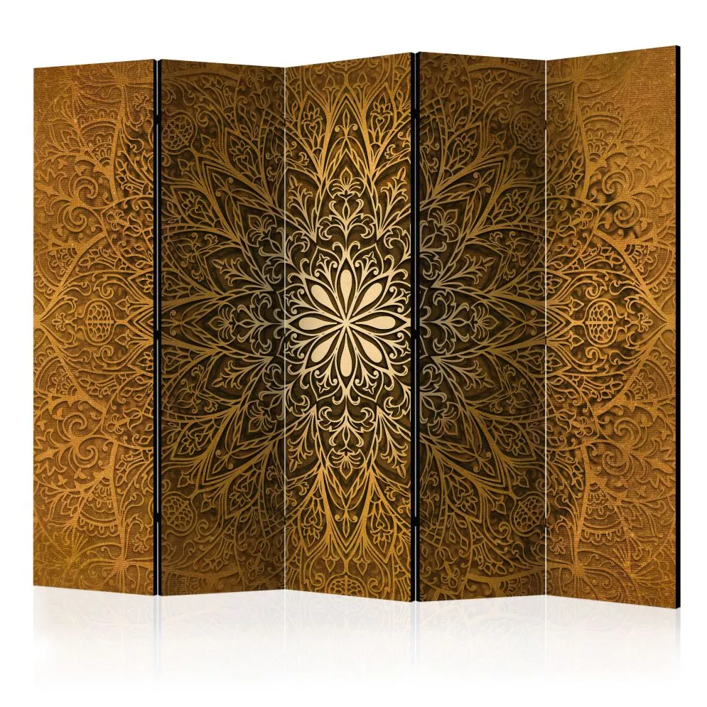 Parawan akustyczny Orient 225x172 cm 5-częściowy brązowy | MIRAT.