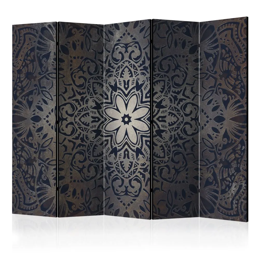 Parawan dwustronny Orient 225x172 cm 5-częściowy szary | MIRAT.