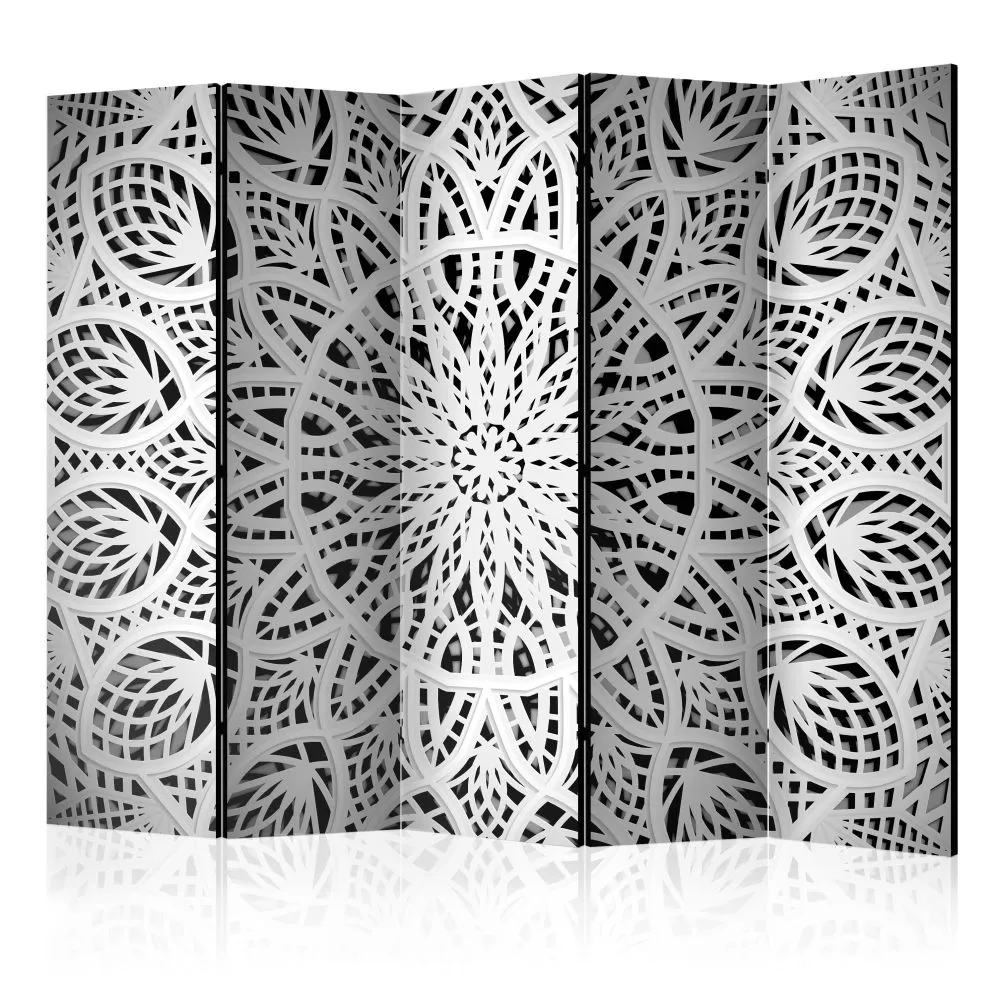 Parawan jednostronny Orient 225x172 cm 5-częściowy czarny | MIRAT.