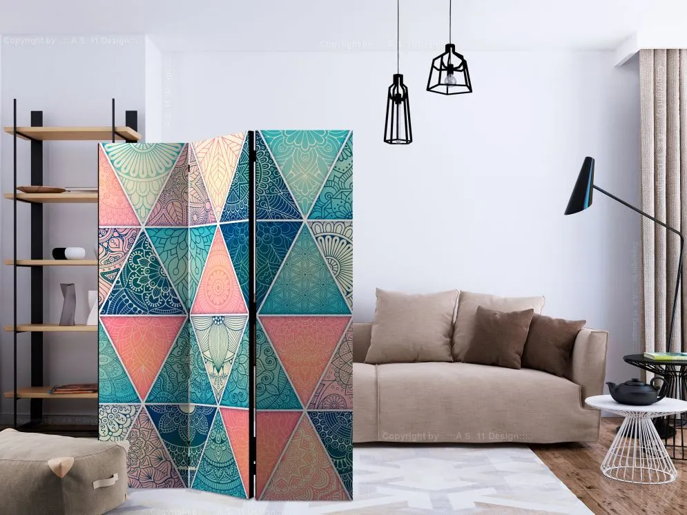 Parawan akustyczny Orient 135x172 cm 3-częściowy szary | MIRAT.