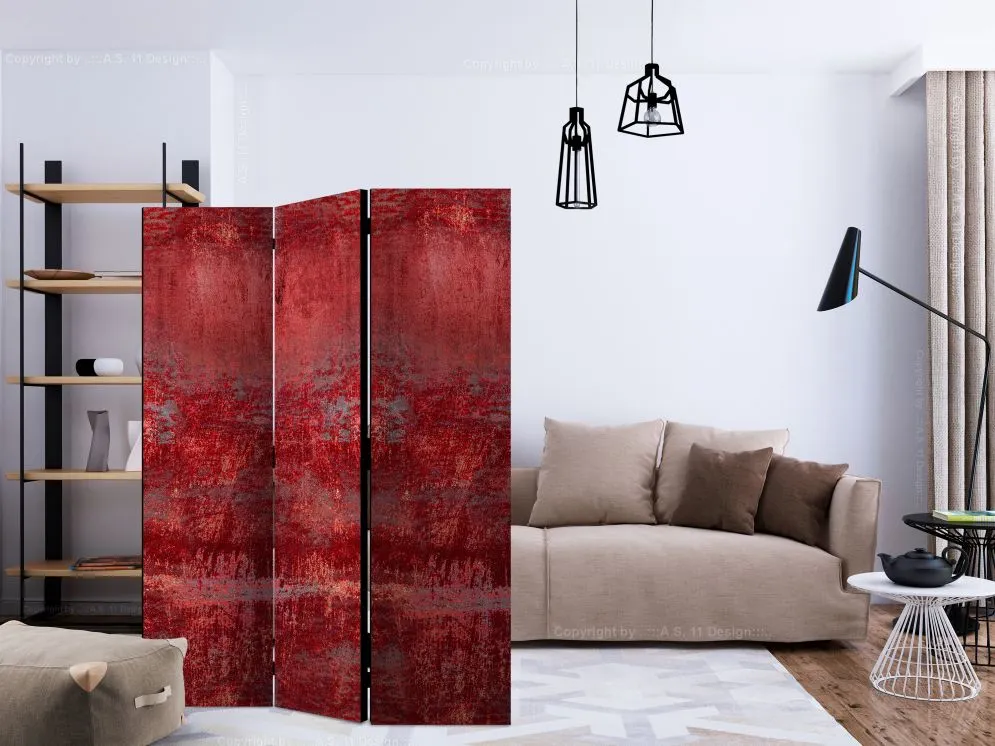 Parawan dwustronny Tła i desenie 135x172 cm 3-częściowy czerwony | MIRAT.