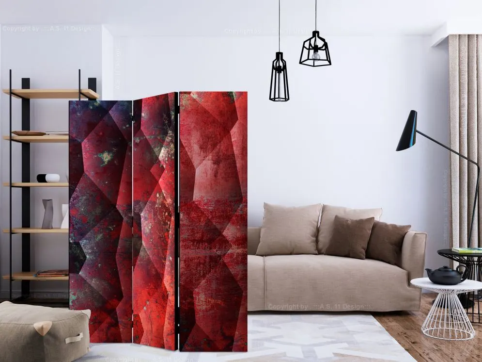 Parawan dwustronny Tła i desenie 135x172 cm 3-częściowy czerwony | MIRAT.