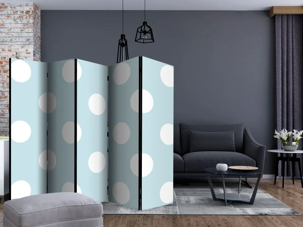 Parawan akustyczny Dla dzieci 225x172 cm 5-częściowy biały | MIRAT.