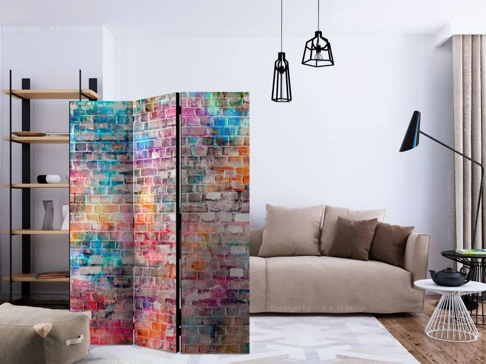 Parawan akustyczny Tła i desenie 135x172 cm 3-częściowy wielokolorowy | MIRAT.