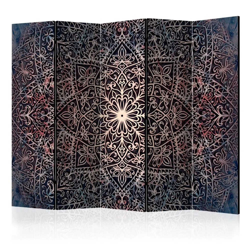 Parawan jednostronny Orient 225x172 cm 5-częściowy szary | MIRAT.