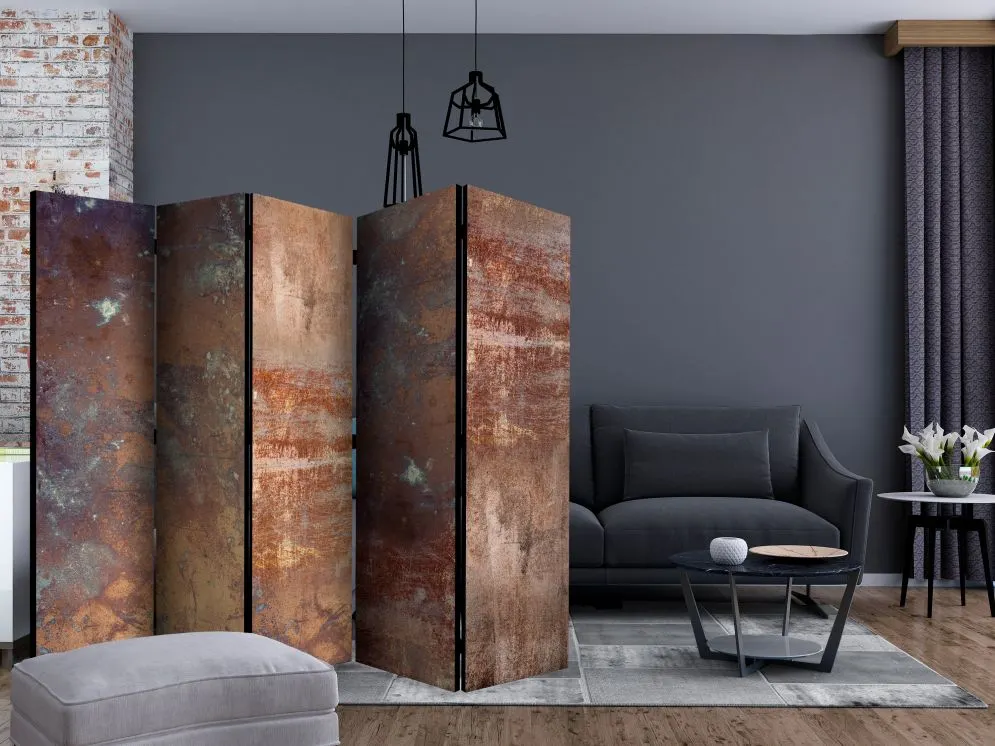 Parawan dwustronny Tła i desenie 225x172 cm 5-częściowy beżowy | MIRAT.