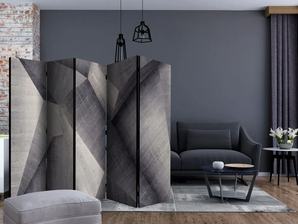 Parawan akustyczny Tła i desenie 225x172 cm 5-częściowy czarny | MIRAT.