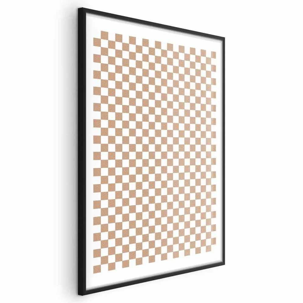 Plakat Brązowa geometria 29,7x42 cm z ramą czarną z marginesem | MIRAT.