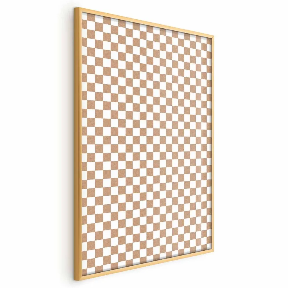 Plakat Brązowa geometria 60x90 cm z ramą złotą bez marginesu | MIRAT.