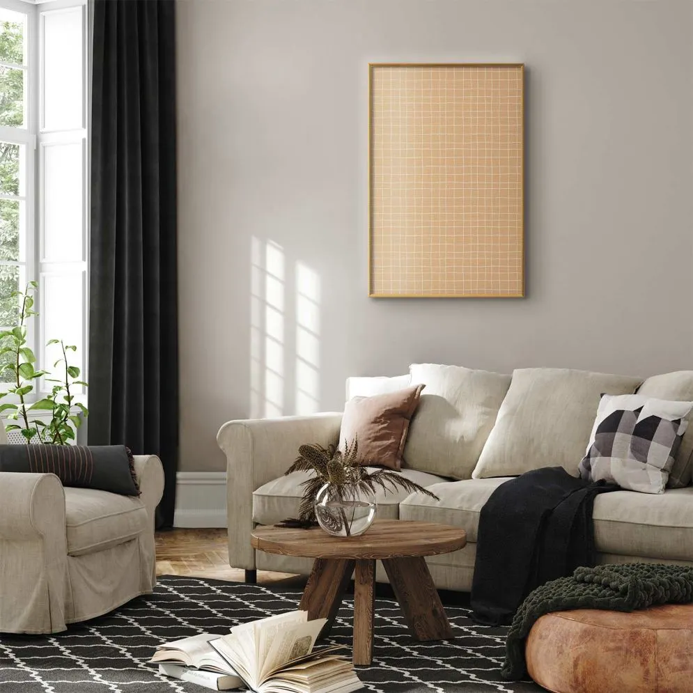 Plakat Linie i szum 21x30 cm z ramą złotą bez marginesu | MIRAT.